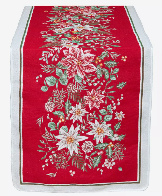 Jacquard Table runner (Perceneige. red)